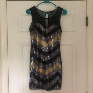Black/Silver/Gold Sequin Dress